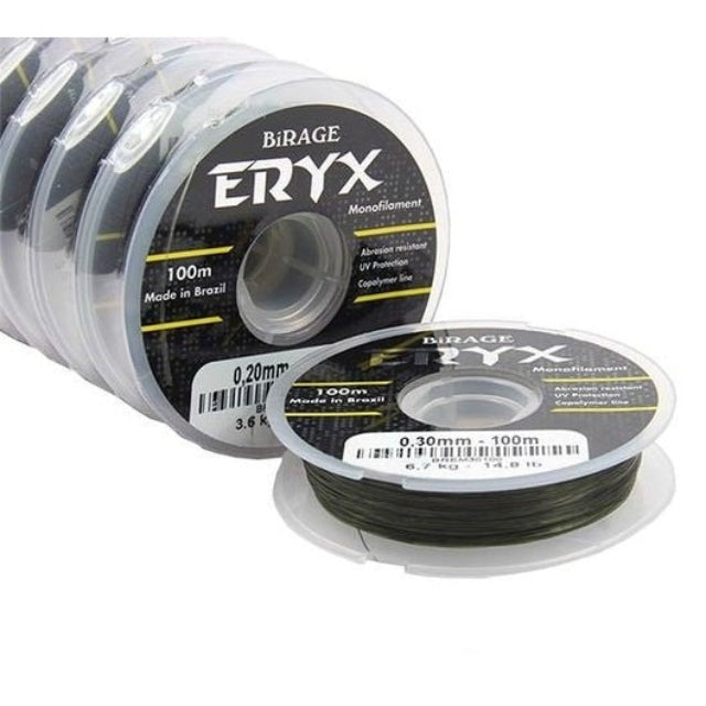 Birage Eryx Copolymer Monofilament Line | 100Mt / 110Yd | Olive Green | 5 Connected Spools | - Fishermanshub0.20MM | 3.6Kg (7.9Lb)