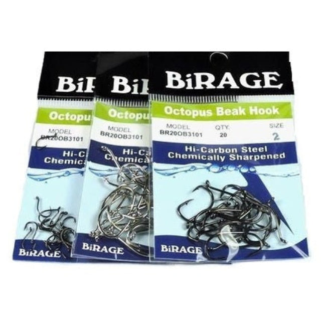 Birage Octopus Beak Single Hook | Out Turned Ringed Eye