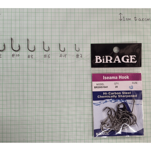 Birage Iseama Single Hook | In - Line Ringed Eye | BR201S1041 | 20 Pcs Per Pack | - Fishermanshub2