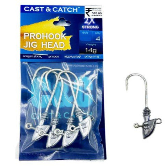 Cast and Catch Pro Hook Jig Heads | 10 - 21 Gm | 3 - 4 Pcs Per Pack | - Fishermanshub#4/010Gm