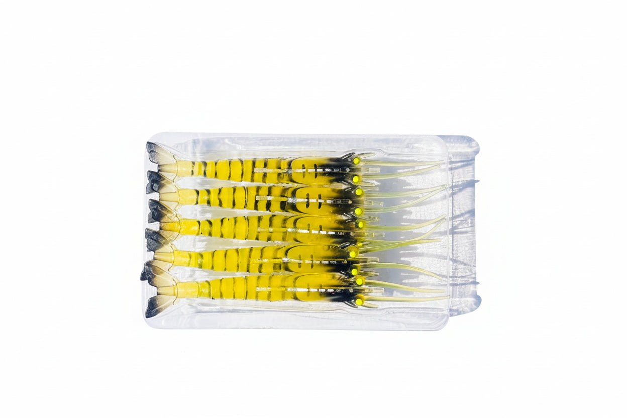 Gfin Super Shads Crazy Eco Shrimp | 5 Inch | 5 Pcs Per Pack | - FishermanshubNatural Green