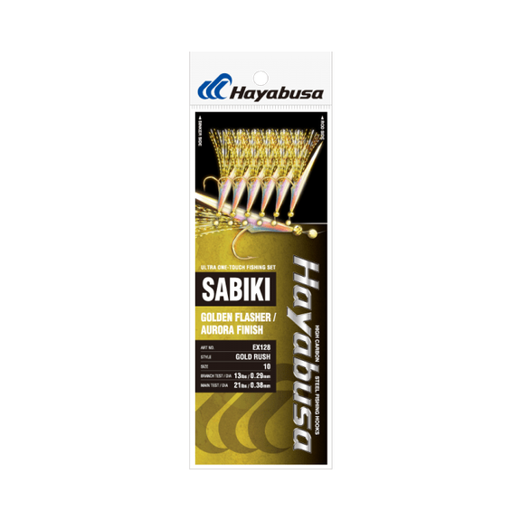 Hayabusa Sabiki Gold Rush | EX128 | Set Of 6 Hooks | - Fishermanshub#14