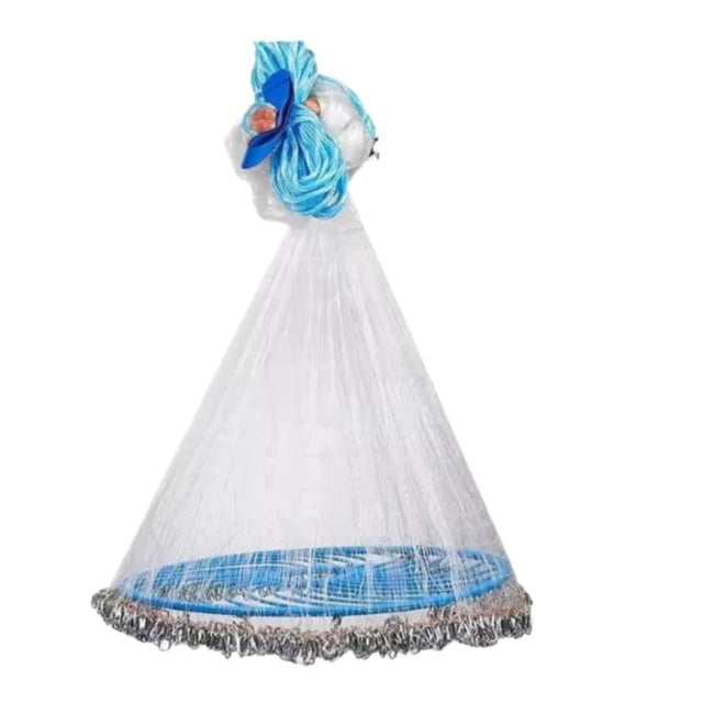Mono Cast Net with Frisbee | 7 Ft | 8 Ft | 9 Ft | - Fishermanshub7Ft