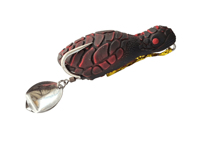 Pexxo Turtle Frog Handmade Soft Lure | Floating | 6 Cm | 13 - 14 Gm | - FishermanshubBlack