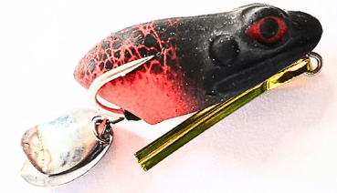 Pexxo Black Jelly Frog Handmade Soft Lure | Floating | 5 Cm | 9 - 10 Gm | - FishermanshubRed Black