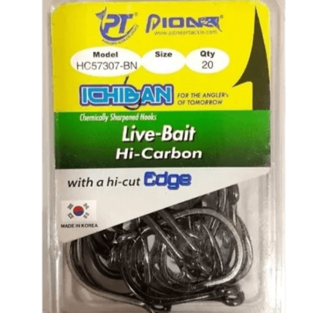 Pioneer Ichiban Live Bait Single Hook | HC57307 - BN | 20 Pcs Per Pack | - Fishermanshub#1