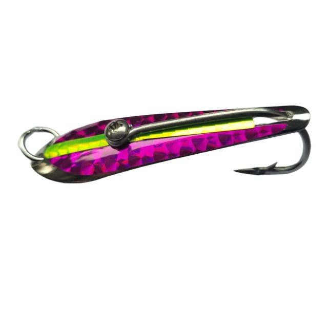 Pushpa Trolling Fishing Spoon | Single Hook | Sinking | 8 Cm, 14 Gm | 10 Cm, 23 Gm | - Fishermanshub#3/0Purple