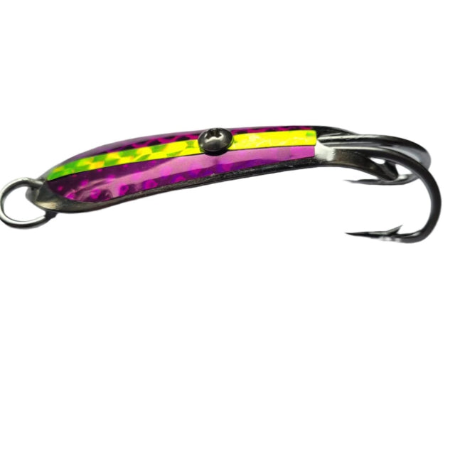 Pushpa Trolling Fishing Spoon | Double Hook | Sinking | 8 Cm, 15 Gm | 9 Cm, 20 Gm | - Fishermanshub#3/0Purple