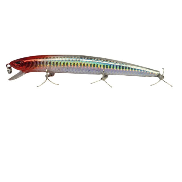 Storm Seabass Thunder Minnow Topwater Hard Lure | 14 Cm | 24 Gm | Floating - FishermanshubHolographic Redhead HRH