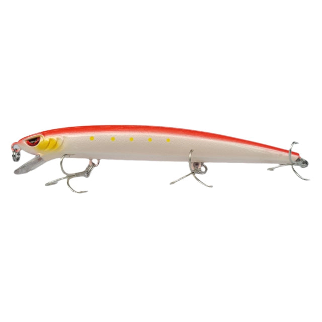 Storm Seabass Thunder Minnow Topwater Hard Lure | 14 Cm | 24 Gm | Floating - FishermanshubPearl Red Black PRD