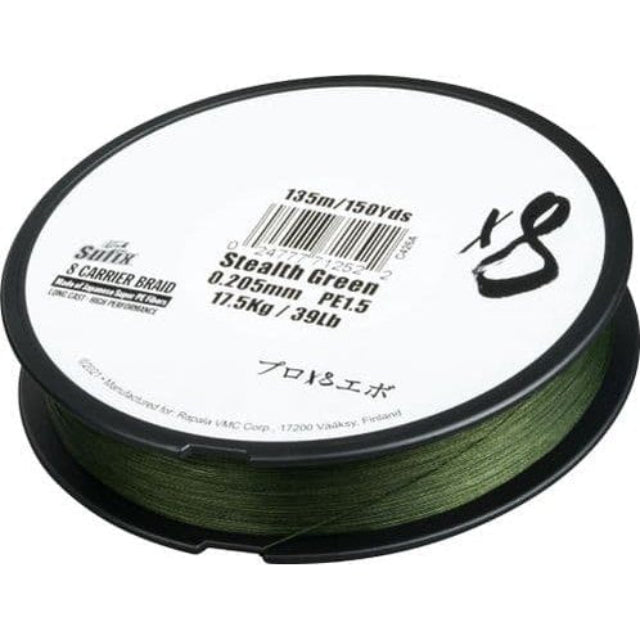 Sufix X8 Carrier Braided Fishing Line | 100 Mt / 110 Yd | Stealth Green