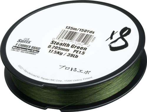 Sufix X8 Carrier Braided Fishing Line | 100 Mt / 110 Yd | Stealth Green