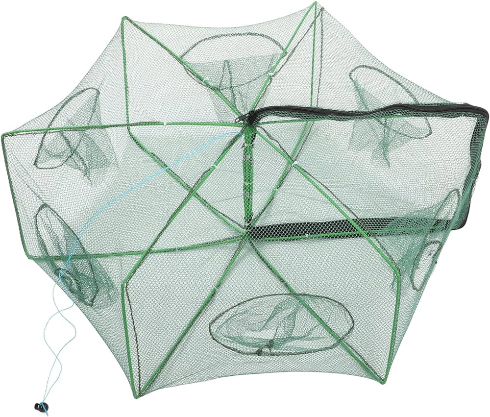 Shrimp Trap Hexagon Net Fishing Bait Trap | 6 Holes | - Fishermanshub60x22Cm