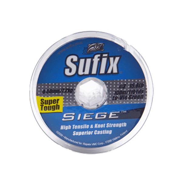 Sufix Siege Monofilament Line | 100 Mt | Lo-Vis Green | 10 Connected Spool | - Fishermanshub0.25MM | 5Kg (11Lb)Single