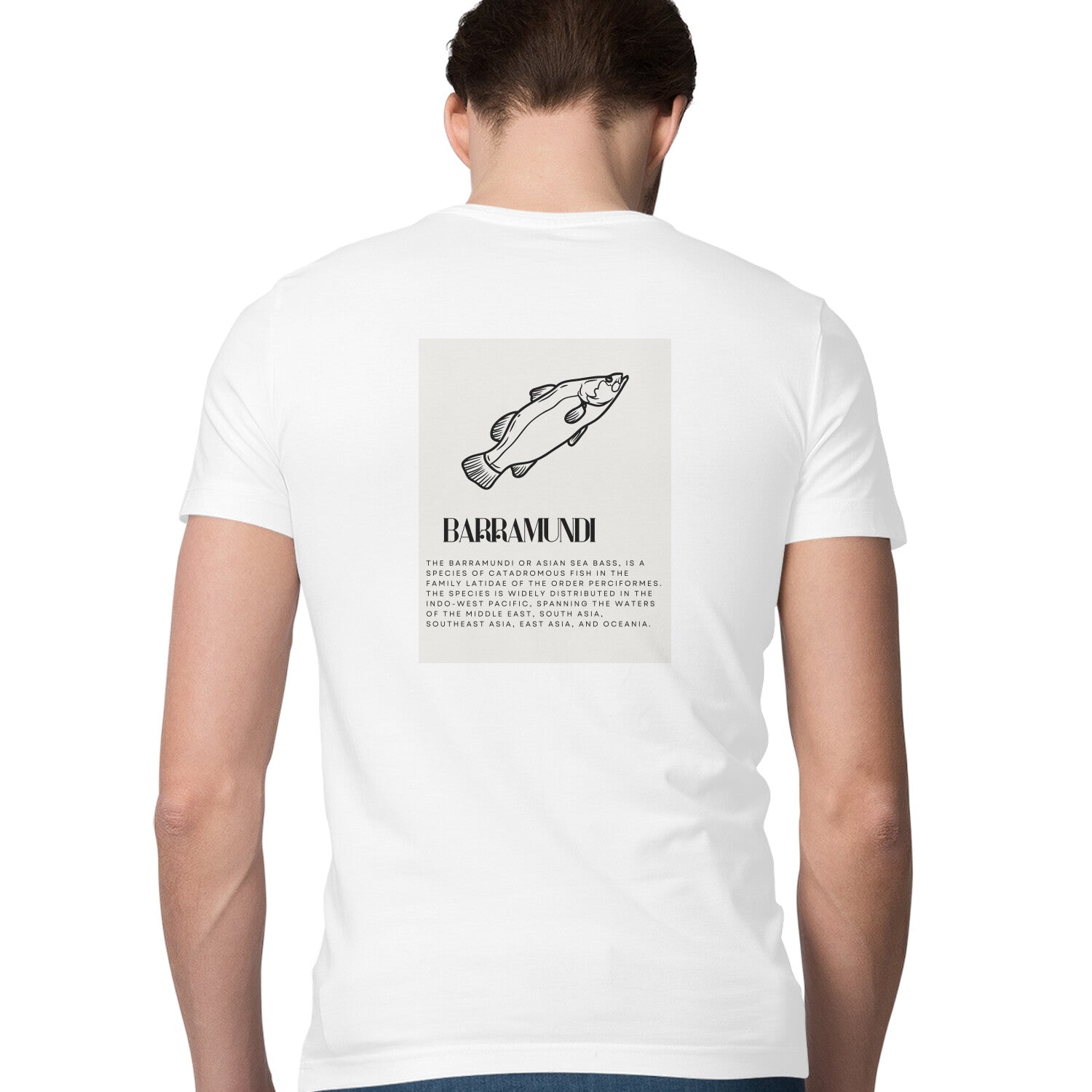 Men's Angling T-Shirt's | Barramundi - Front & Back Description | Round Neck | Short Sleeves | 2 Sided Print |