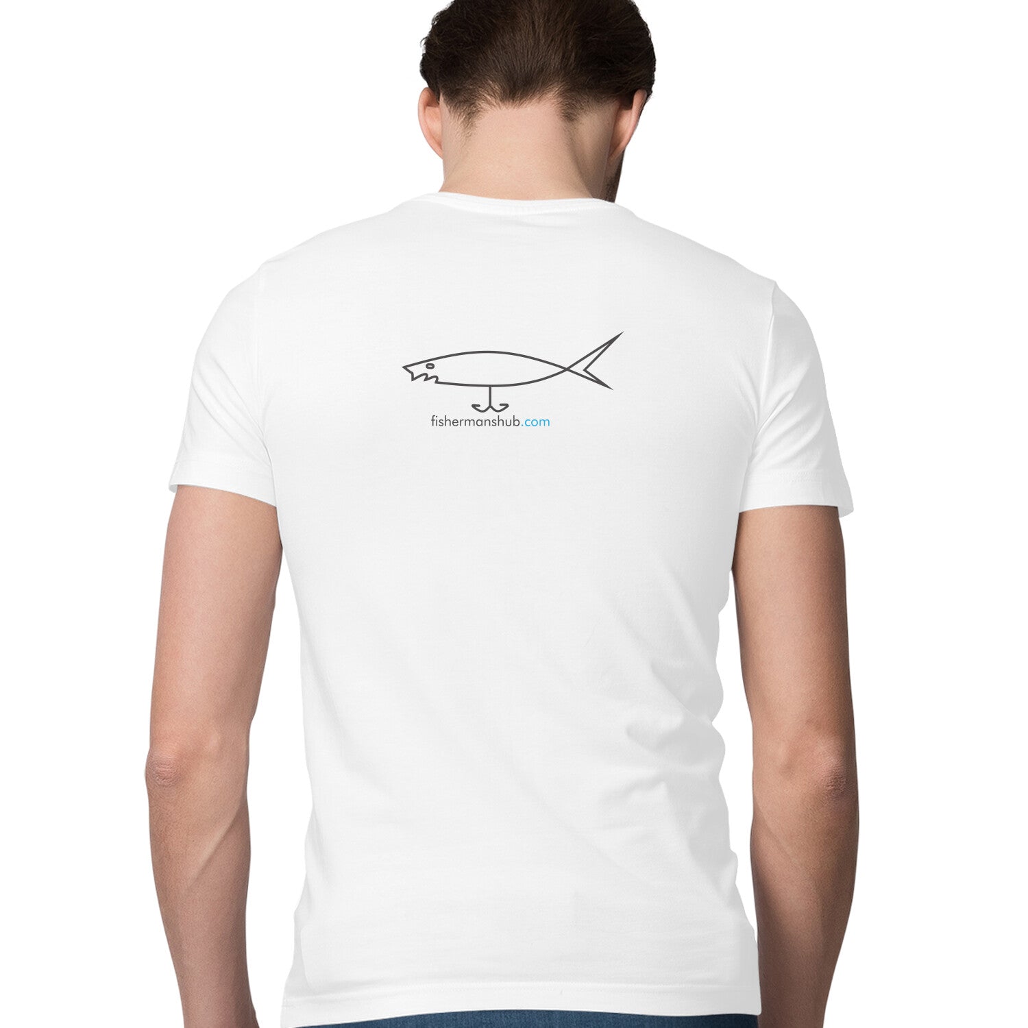 Men's Angling T-Shirt's |Front -Deep Diving Fire Tiger Lure | Back - Fishermanshub.com Logo | Round Neck | Short Sleeves |