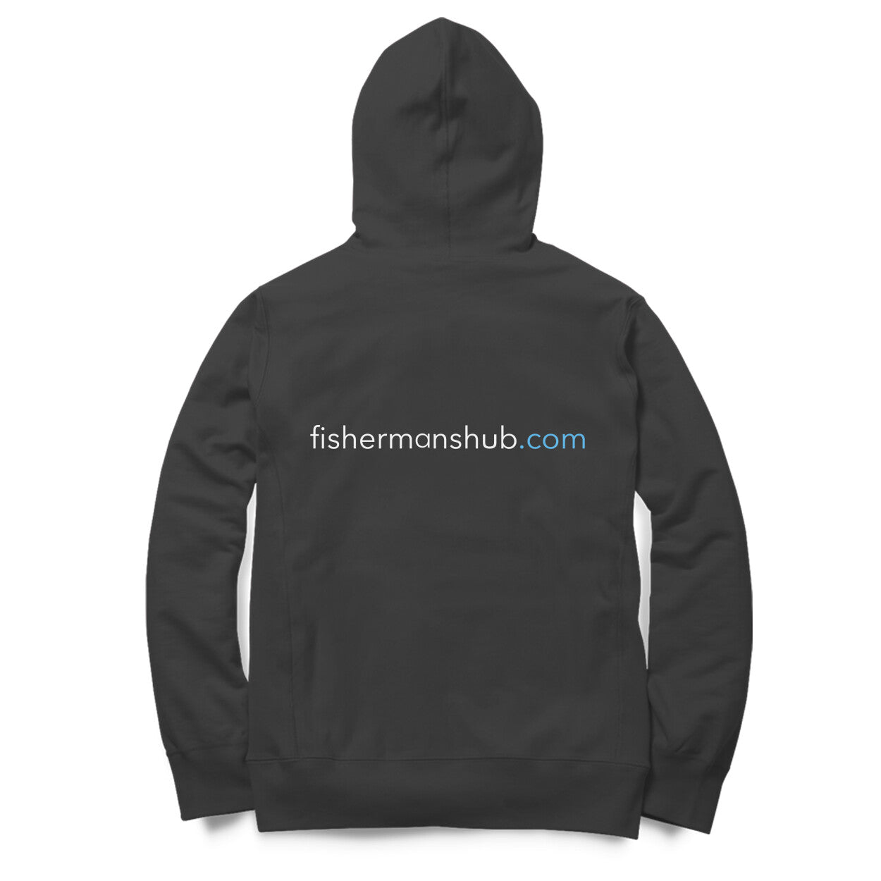 Men's / Woman's Angling Hoodie | Fishermanshub.com White Logo Front , Fishermanshub.com Behind| Hoodie | - FishermanshubBlackXS