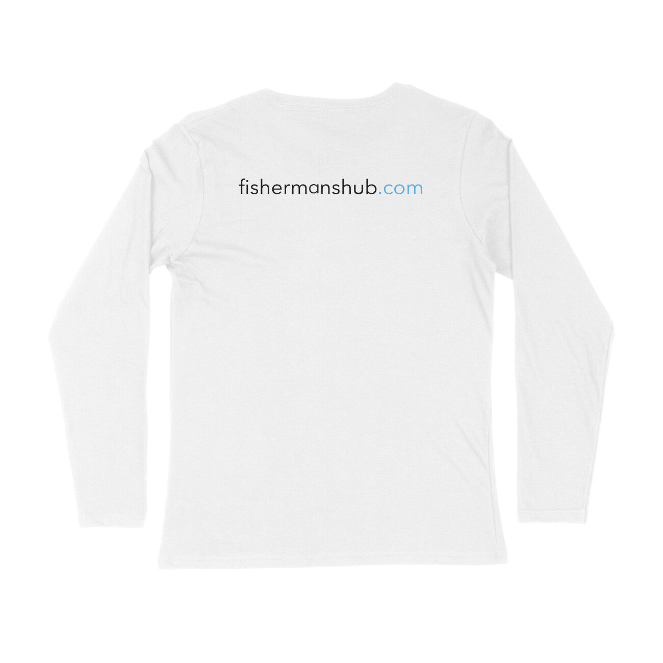Men's Angling T-Shirt's | Sufix Yellow Logo Front , fishermanshub.com behind | Round Neck | Long Sleeves | White| - FishermanshubWhiteS