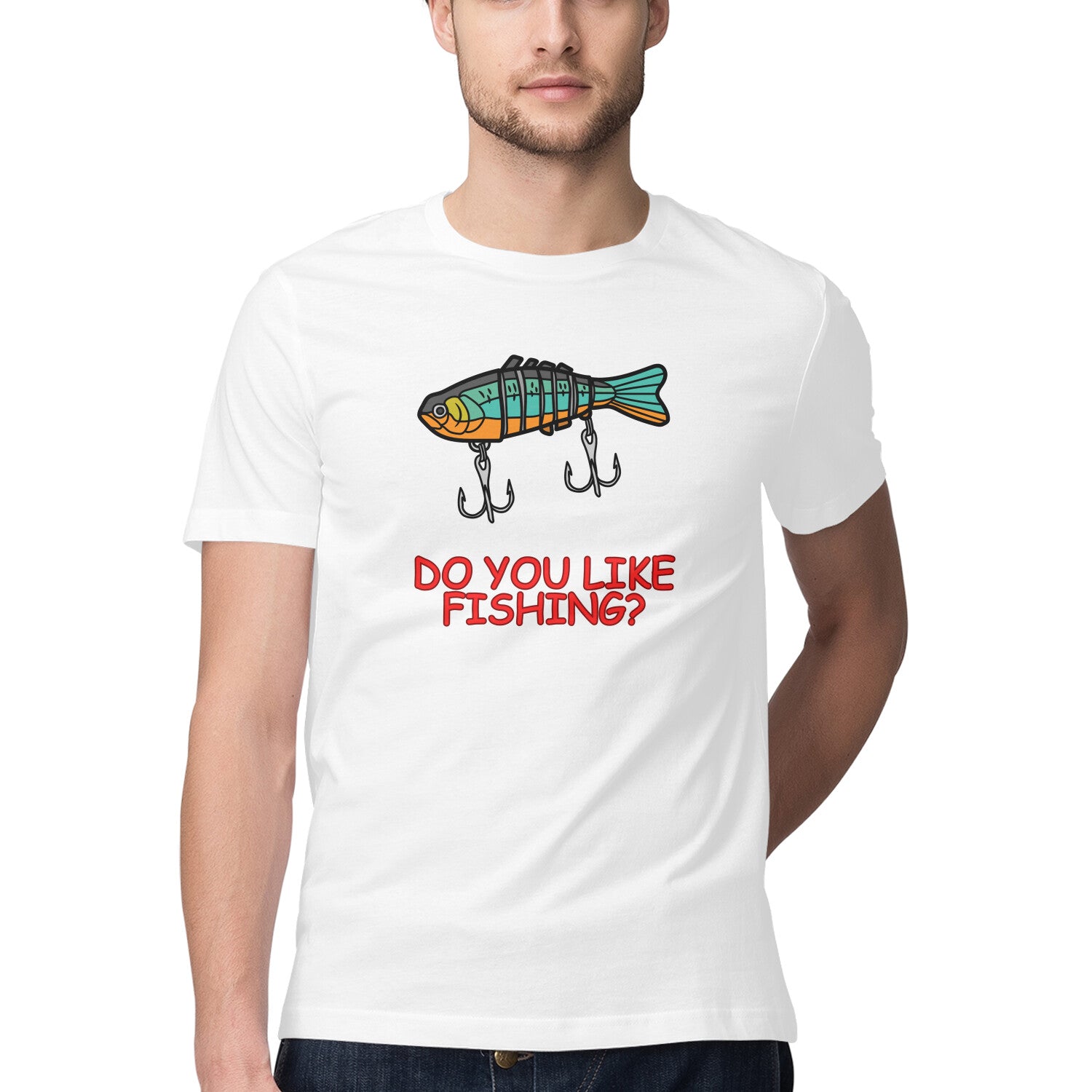 Men's Angling T-Shirt's | Do You Like Fishing - Fishing Lure | Round Neck | Short Sleeves |