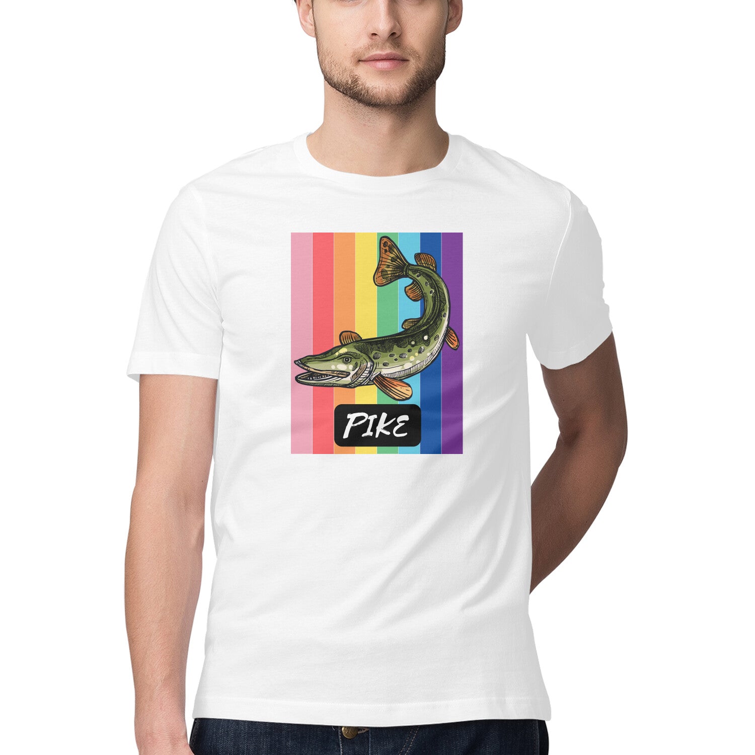 Men's Angling T-Shirt's |Rainbow Pike | Round Neck | Short Sleeves |