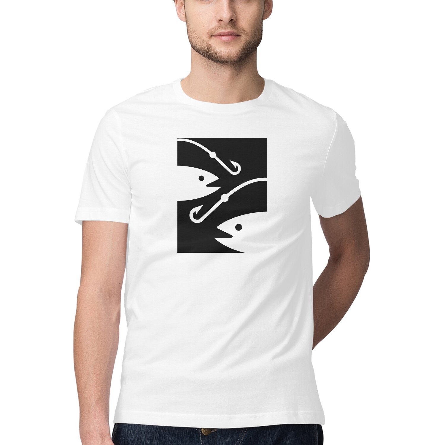 Men's Angling T-Shirt's | 2 Fish 2 Hooks | Round Neck | Short Sleeves |