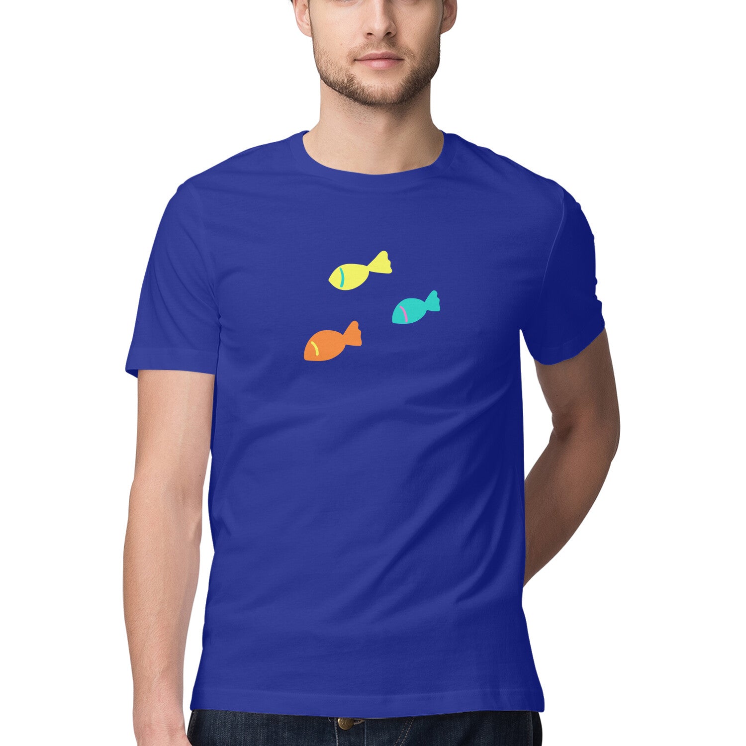 Men's Angling T-Shirts | Sea Creatures Toon Series | 3 Little Bait Fish | Round Neck | Short Sleeves |