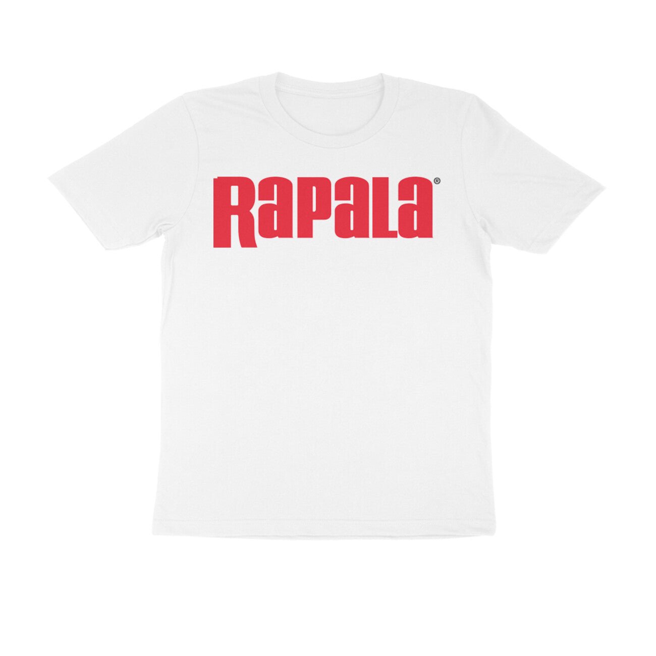 Men's Angling T-Shirt's | Rapala Red Logo Front , fishermanshub.com behind | Round Neck | Short Sleeves | White | - FishermanshubWhiteS