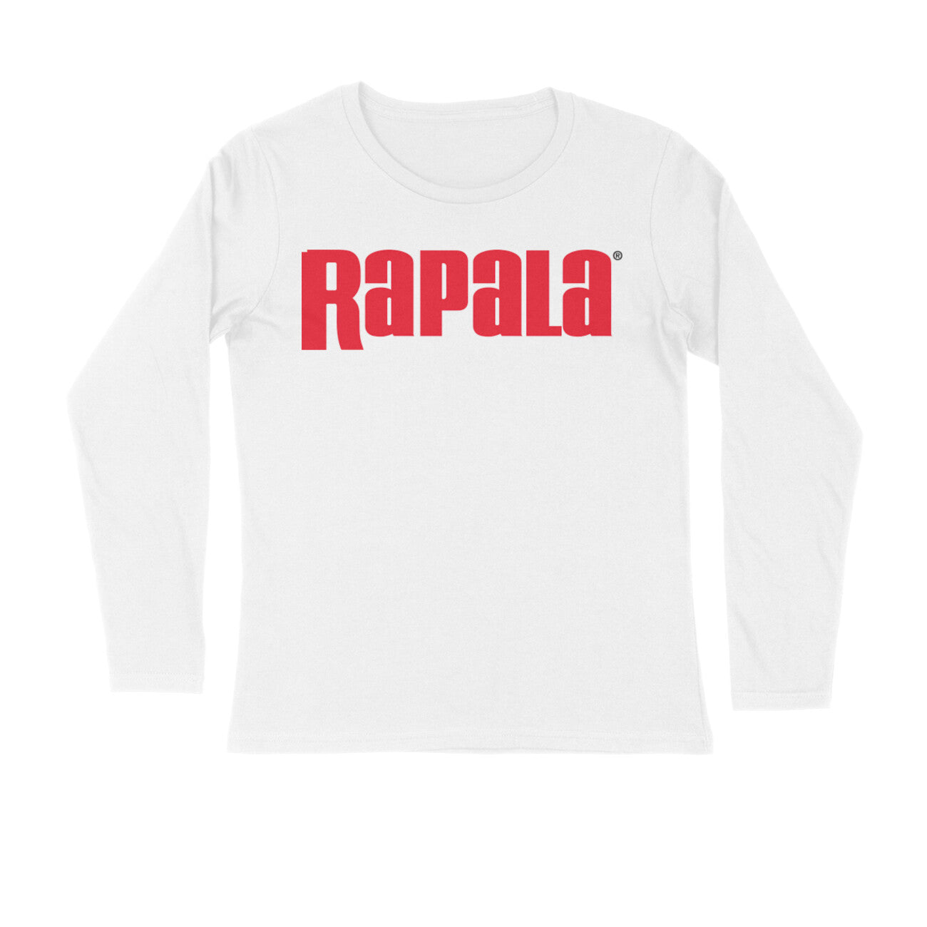 Men's Angling T-Shirt's | Rapala Red Logo Front , fishermanshub.com behind | Round Neck | Long Sleeves | White | - FishermanshubWhiteS