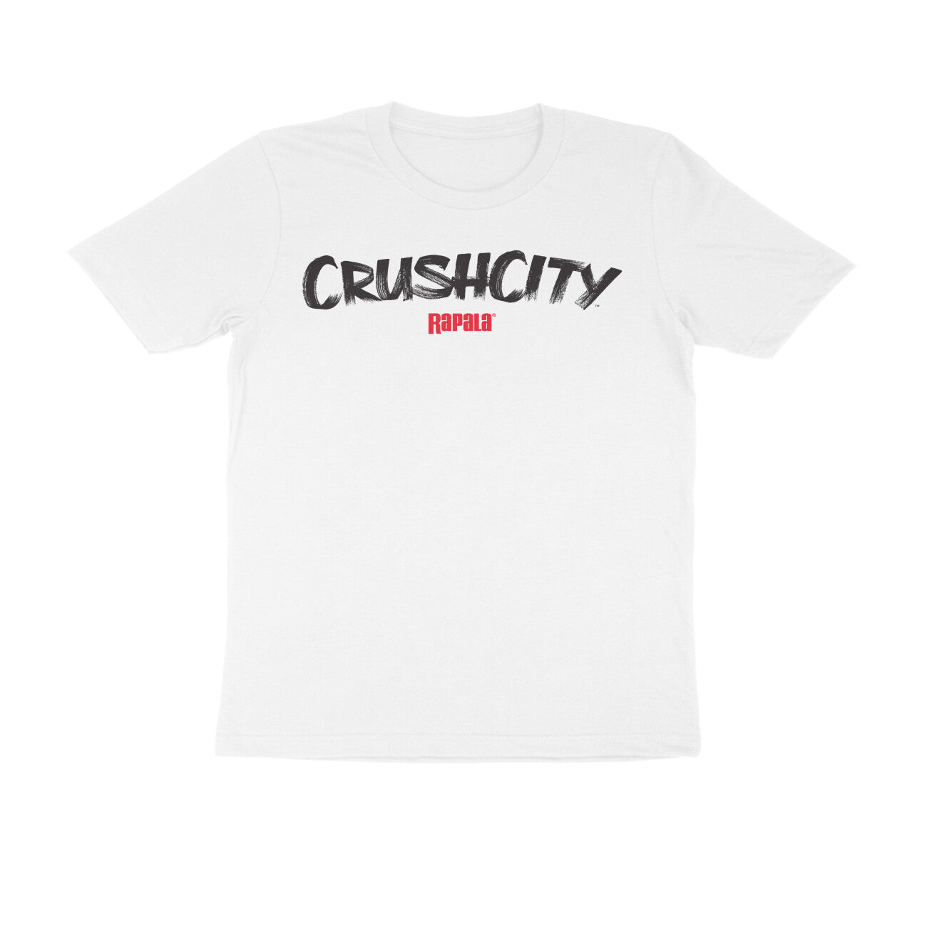 Men's Angling T-Shirt's | Rapala CrushCity Red & Black Logo Front , fishermanshub.com behind | Round Neck | Short Sleeves | White | - FishermanshubWhiteS