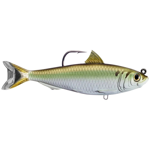 Live Target Swimbait Herring Hareng Weighted Soft Plastic | 4.5 Inch | 21 Gm | Medium Slow - fishermanshub4.5 InchGreen Bronze