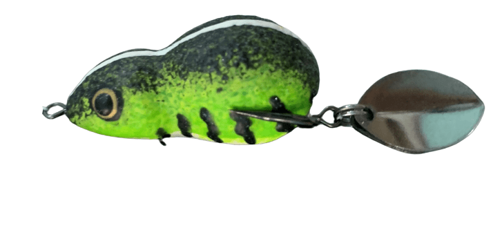 Lures Factory Bhupathy Rubber Frog Series Topwater | 4 Cm , 1.57 Inch | 7 Gm | Floating - fishermanshubBHUPATHY GREEN DOT