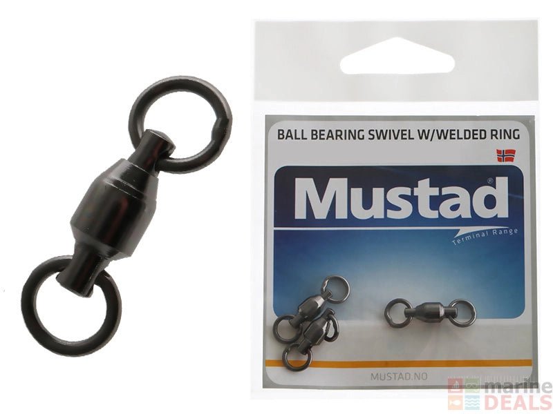 MUSTAD BALL BEARING SWIVEL WITH WELDED RING PACKAGING AND PRODUCT PIC