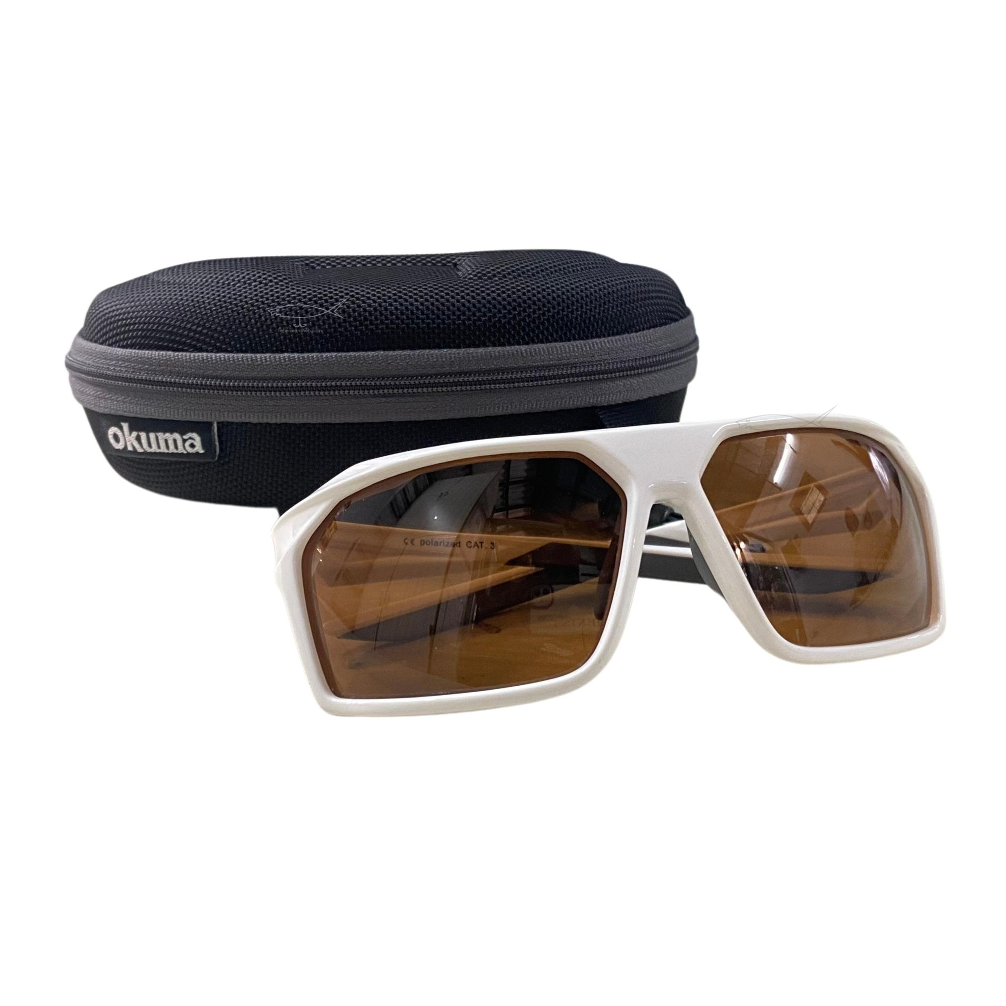 Okuma Polarized Fishing Sunglasses - FishermanshubWhite FrameBrown Mirror