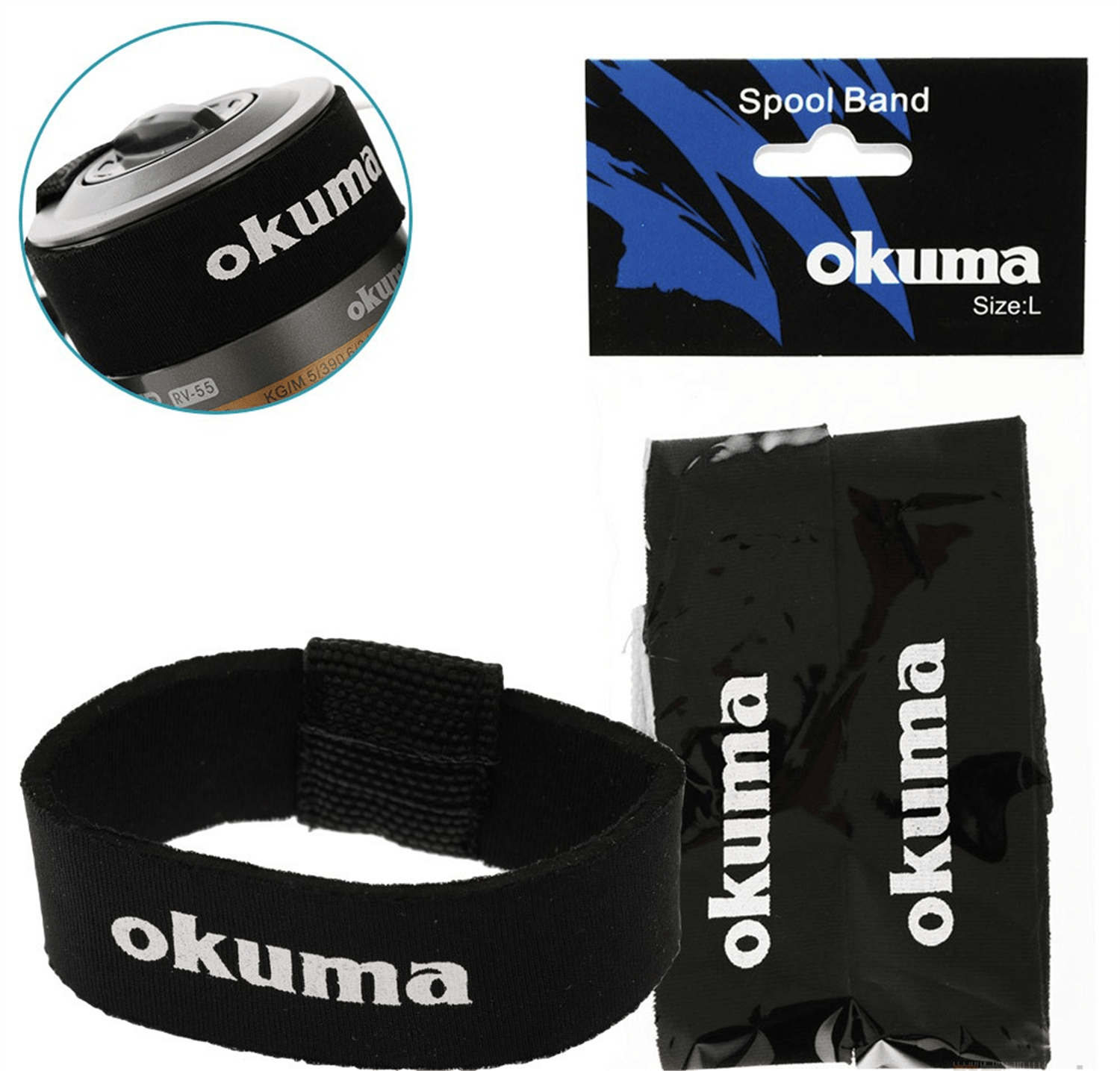 Okuma Fishing Reel Spool Band | Black | Pack Of 2 