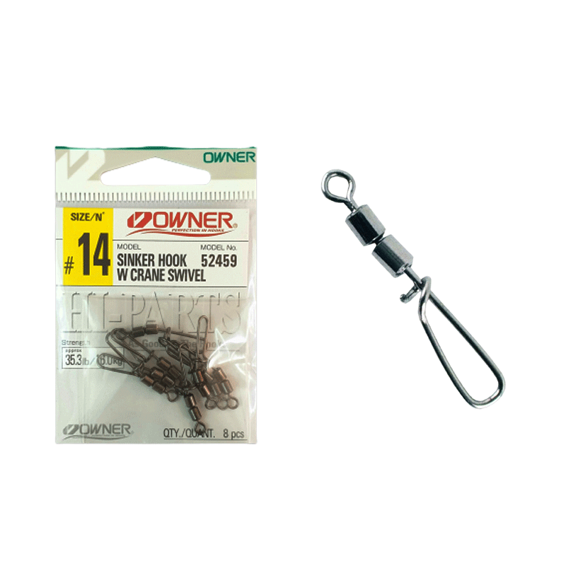Owner Sinker Hook With Crane Swivel | 52459 | - fishermanshub8