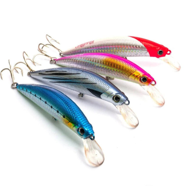 Prohunter Bluester Sinking Minnow Hard Lures | 12 Cm | 57 Gm | Trolling Lures - fishermanshub12 CmShiner Black 01