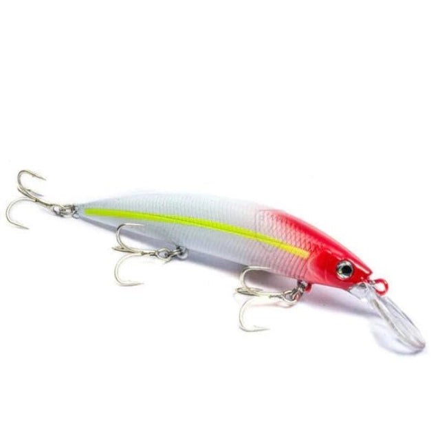 Prohunter Gama 110S Sinking Minnow | 11 Cm | 44 Gm | Fast Sinking | Trolling Lures - fishermanshub11 CmRed Head 04