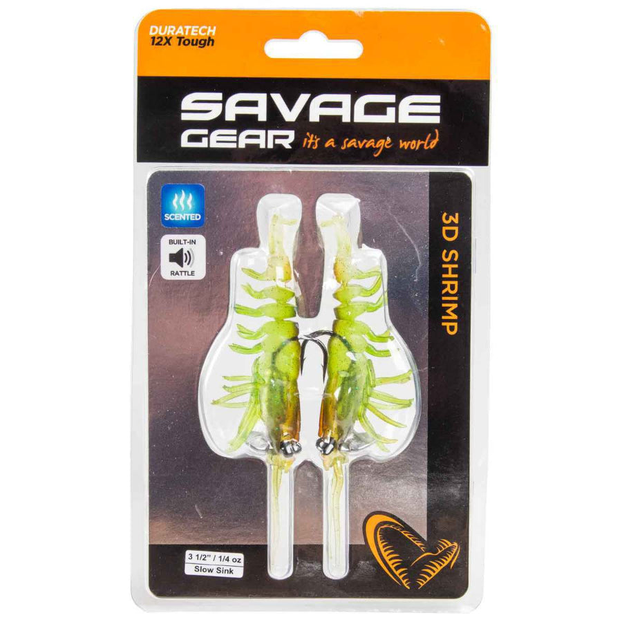 Savage Gear 3D Shrimp Softbait Lures | 3.5 Inch , 5 Inch | 2 Pcs Per Pack | 2 Jigheads Included - fishermanshub5 InchNEW PENNY