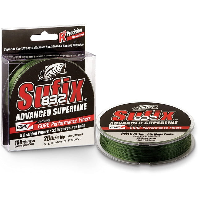 Sufix 832 Advanced Superline Braid | 275 Mt / 300 Yd | Ghost | Low Vis Green - fishermanshub0.23MM | 9.1Kg (20Lb)Low Vis Green
