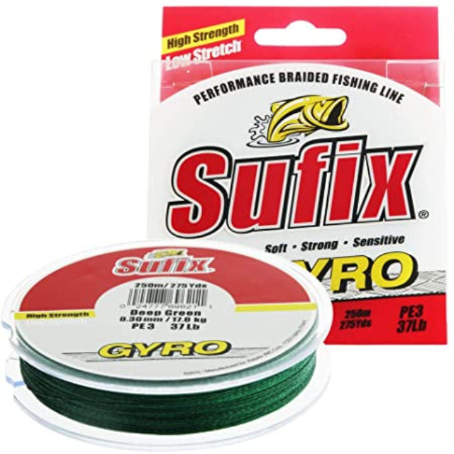 Sufix Gyro Hi Performance Braid Fishing Line | 100 Mt / 110 Yd | Deep Green - fishermanshub0.26MM | 15Kg (33Lb)Deep Green