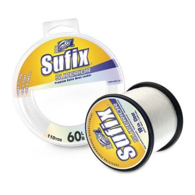 Sufix Superior Monofilament Fishing Leader Line | 100 Mt / 110 Yd | Clear - fishermanshub0.50MM | 15Kg (30Lb)Clear
