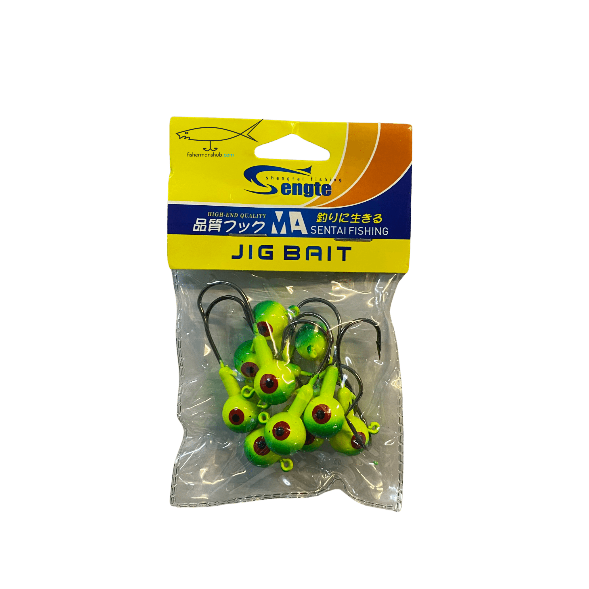 Sengtai Coloured Jig Head For Fishing - Fishermanshub3.5GmYellow Green