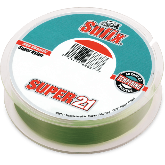 Sufix Super 21 Nylon Monofilament Line | 100 Mt | Low-Vis Green - fishermanshub0.25MM | 6.7Kg (13Lb)