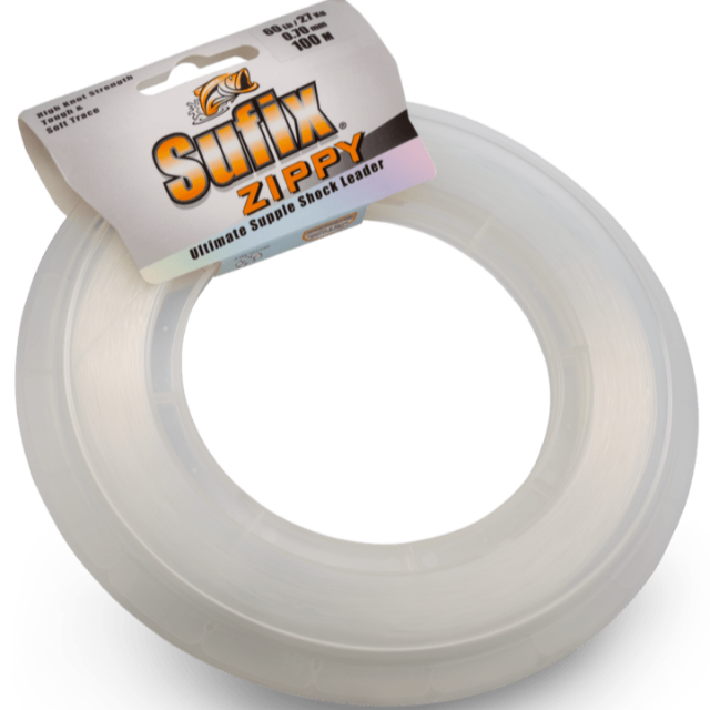 Sufix Zippy Shock Leader | 80 Mt | 100 Mt | Clear - fishermanshub0.50MM | 15Kg (30Lb)