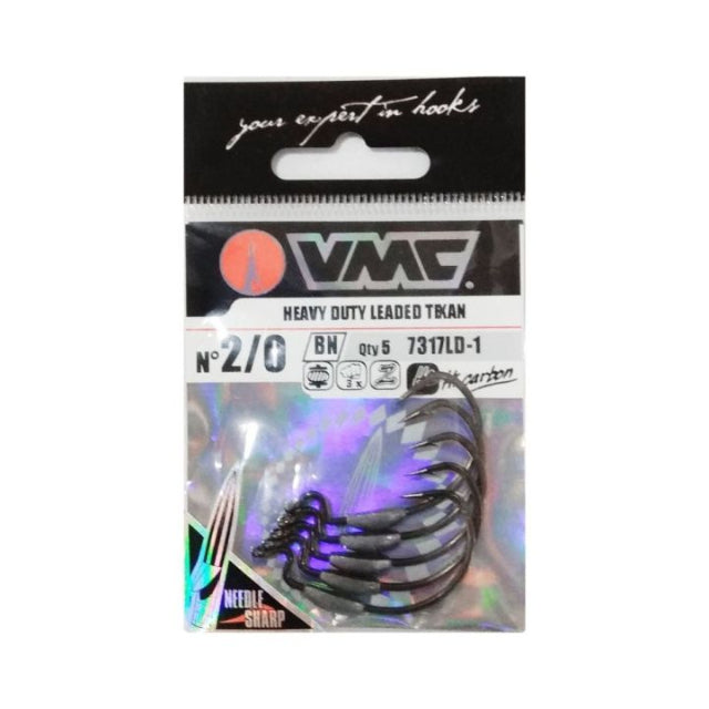 VMC Heavy Duty Leaded Texan Single Hooks | Weedless Jigheads | 7317LD | Qtt: 4 - 5 Per Pack - fishermanshub3/0