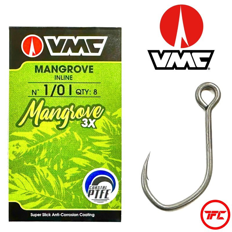 VMC Mangrove 3X Inline Single Hooks 7234CT | Qtt : 8-12 Per Pack - fishermanshub1
