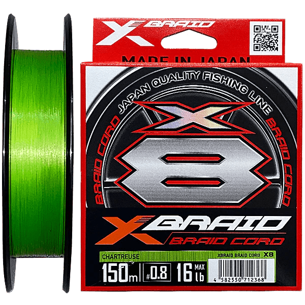 YGK X-Braid Cord X8 Braided Line | 150Mt / 164Yd | Chartreuse
