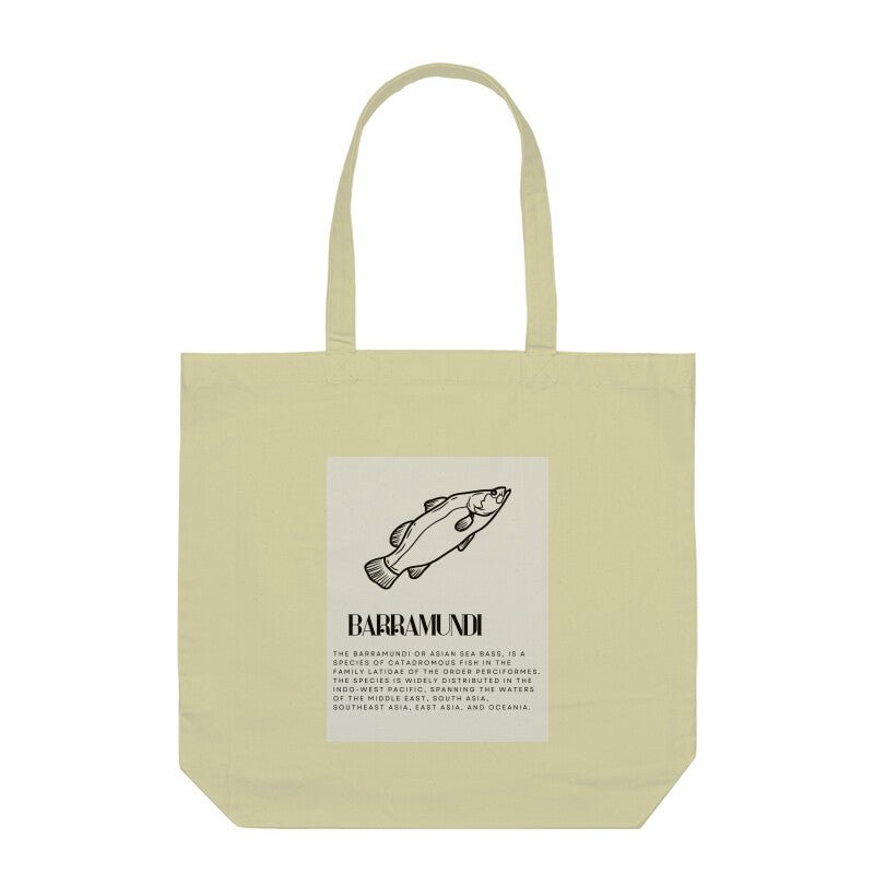 Barramundi Asian Sea Bass Tote Bags For Anglers - FishermanshubHalf WhiteWith Zipper