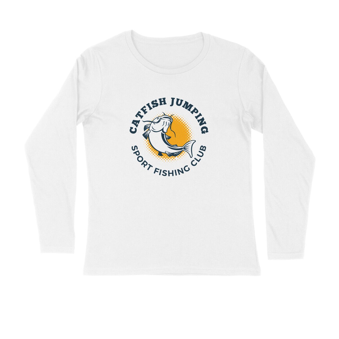 Men's Angling T-Shirt's - Catfish Jumping - Round Neck | Long Sleeves