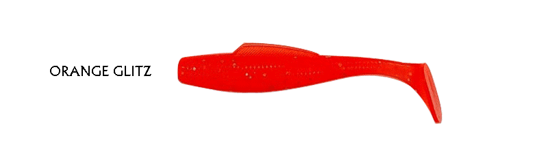 Indra Softpara Paddle Tail Soft Plastic Lures | 4 Inch - fishermanshub4 InchOrange Glitz